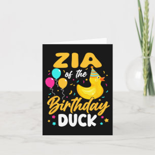 Zia Birthday Duck Cute Cartoon Celebration Family Card