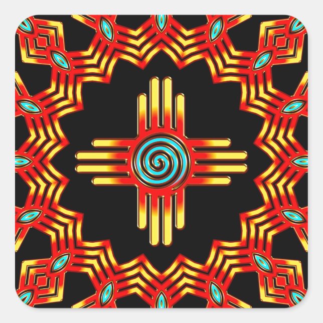 Zia Sonne - Zia Pueblo - New Mexico Square Sticker (Front)