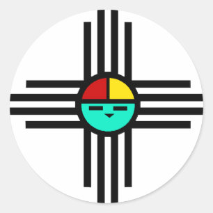 Zia Sun God Classic Round Sticker