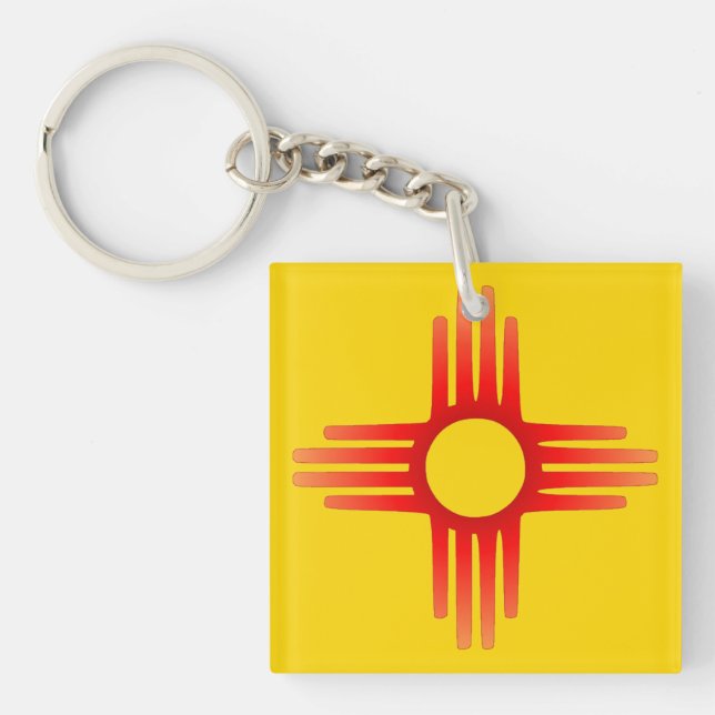 Zia Sun Symbol Keychain (Front)