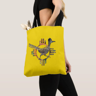 Zia Sun Symbol, New Mexico Flag Tote Bag