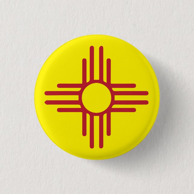 Zia Symbol Jacket 3 Cm Round Badge (Front)