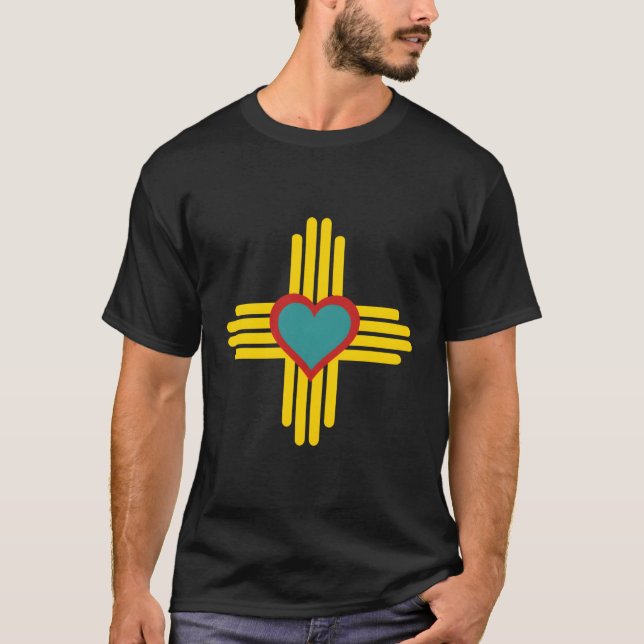 Zia Symbol New Mexico Flag New Mexican Pride T-Shirt (Front)