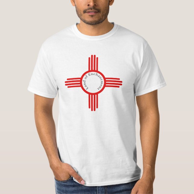 Zia Symbol with Land of Enchantment T-Shirt (Front)