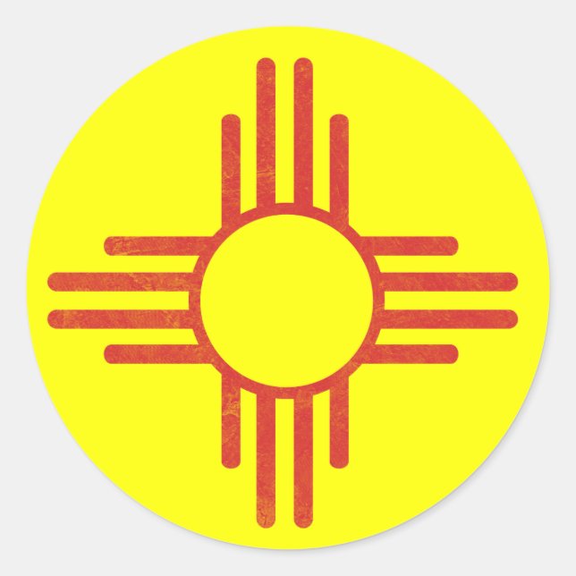 Zia Vintage Classic Round Sticker (Front)