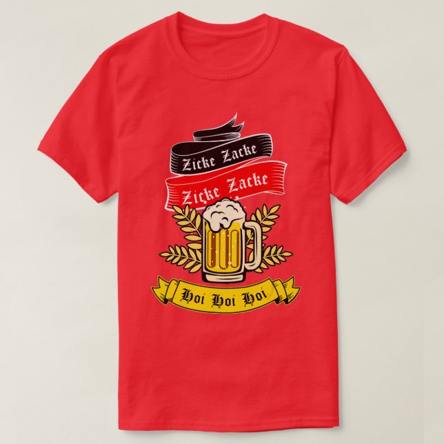 Zicke Zacke Hoi - Funny Germany Flag Oktoberfest G T-Shirt (Design Front)