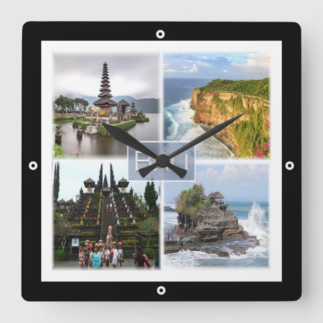 zID006 BALI, Indonesia, Asia, Square Wall Clock (Front)