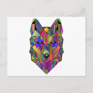 Zidika Vascouver Wolf Sticker - Colours Classic Holiday Postcard