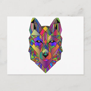 Zidika Vascouver Wolf Sticker - Colours Classic Postcard