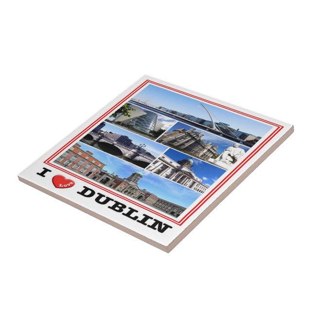zIE009 DUBLIN I Love, Mosaic Ireland, Ceramic Tile (Side)