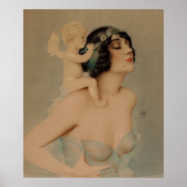 Ziegfeld Girl with Angel Pin Up Art Poster (Front)
