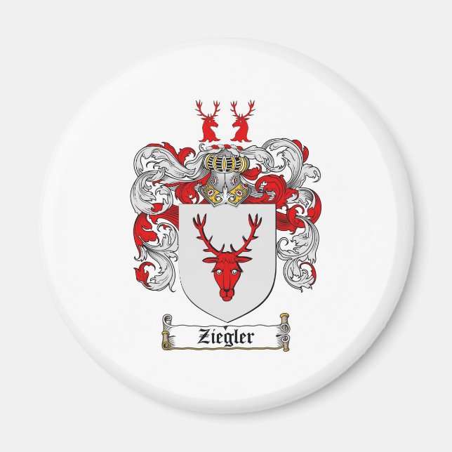 Ziegler Coat of Arms / Ziegler Family Crest Magnet (Front)