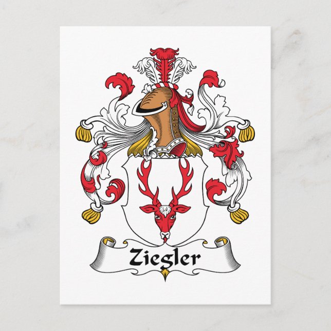 Ziegler Family Crest Postcard (Front)