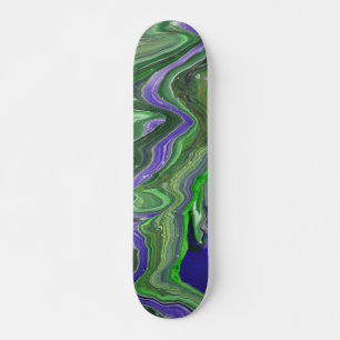 Zig Zag Acrylic Abstract Green Skateboard Deck