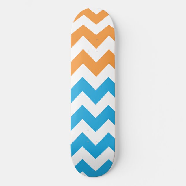 Zig Zag  Aqua-Orange Skateboard (Front)