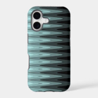 Zig Zag Black Teal Grey Pattern