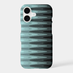 Zig Zag Black Teal Grey Pattern