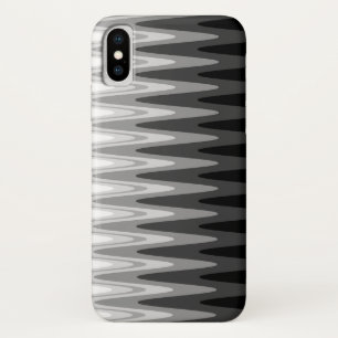 Zig Zag Black White Grey Pattern iPhone X Case