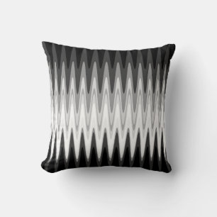 Zig Zag Black White Grey Pattern Cushion