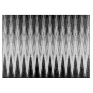 Zig Zag Black White Grey Pattern Cutting Board