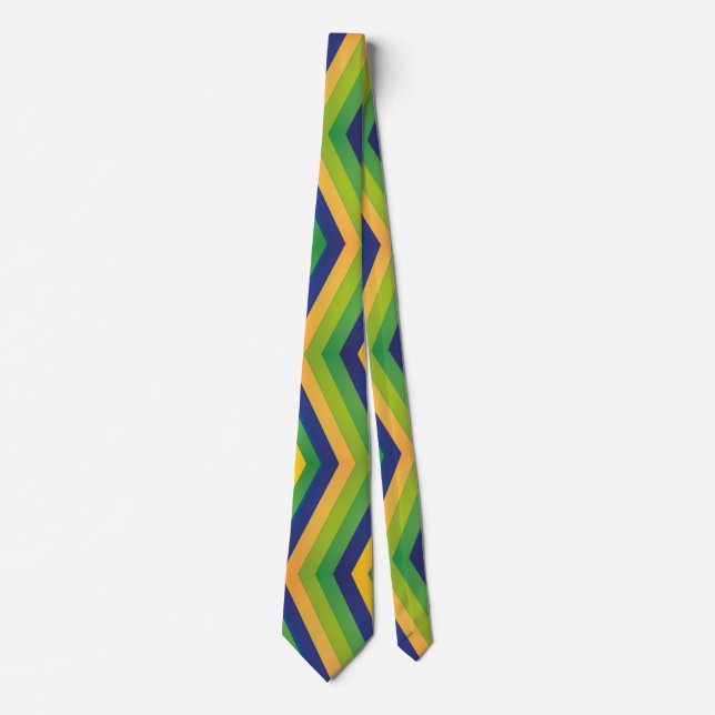 Zig Zag Brazil Design Tie (Front)