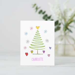 Zig Zag Christmas Tree Postcard