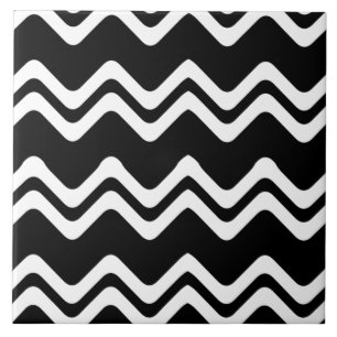 Zig Zag Dual Coloured Line Pattern Ceramic Tile