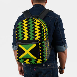 Zig Zag Jamaican Flag Design Printed Backpack