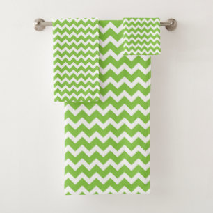 ZIG ZAG - LIME & WHITE BATH TOWEL SET