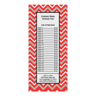 Zig Zag Lines Red White Grey Creative Stripes Rack Card