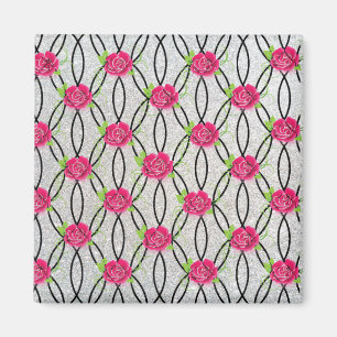 Zig Zag Pattern, flower Magnet