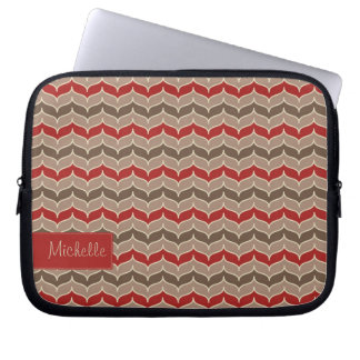 Zig Zag Pattern Laptop Sleeve with Your Name