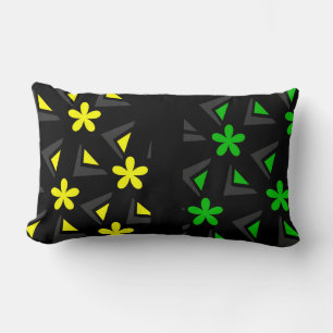 Zig zag pattern with flowers lumbar cushion