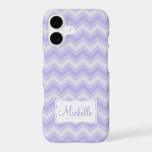 Zig zag patterned purple name initial