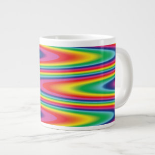 Zig Zag Psychedelic Rainbow Pattern Large Coffee Mug