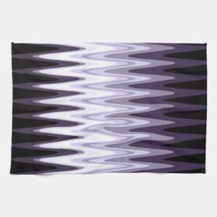 Zig Zag Purple White Grey Pattern Kitchen Towel