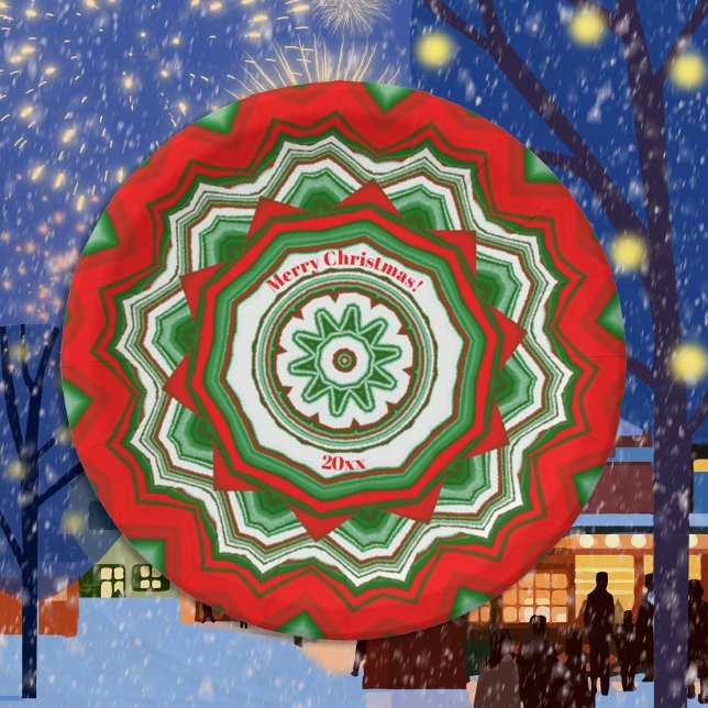 Zig Zag Red/Green Christmas Party Paper Plate (Creator Uploaded)