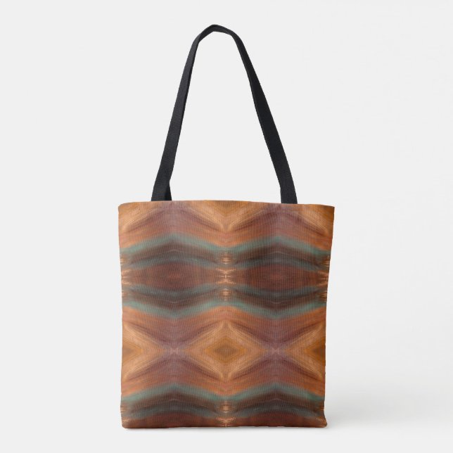 Zig Zag, Southwestern Aztec, Native Style Tote Bag (Back)