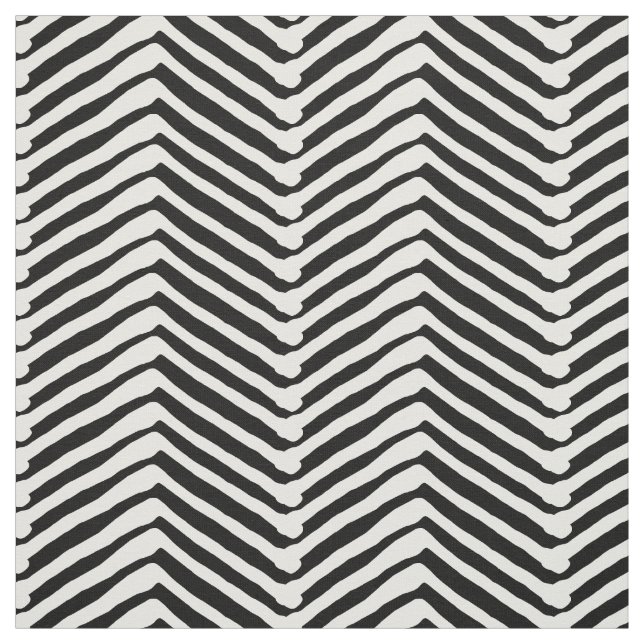 Zig zag strip black and whit pattern modern design fabric (Swatch)