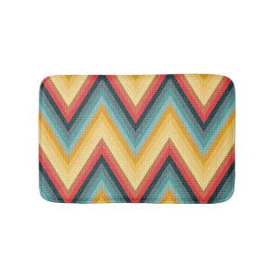 Zig Zag Striped Background 2 Bath Mat
