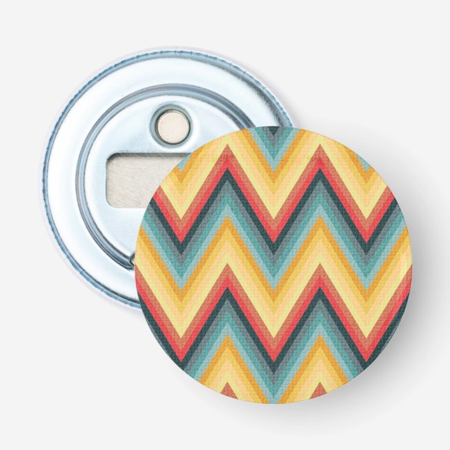Zig Zag Striped Background 2 Bottle Opener (Front)