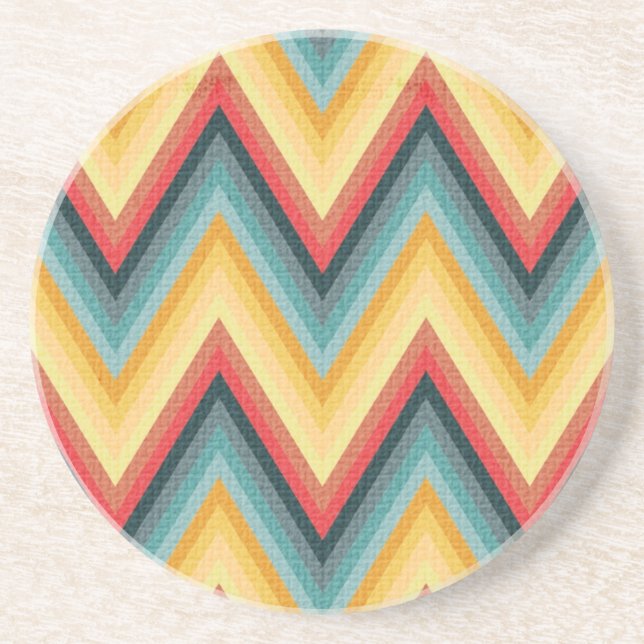 Zig Zag Striped Background 2 Coaster (Front)