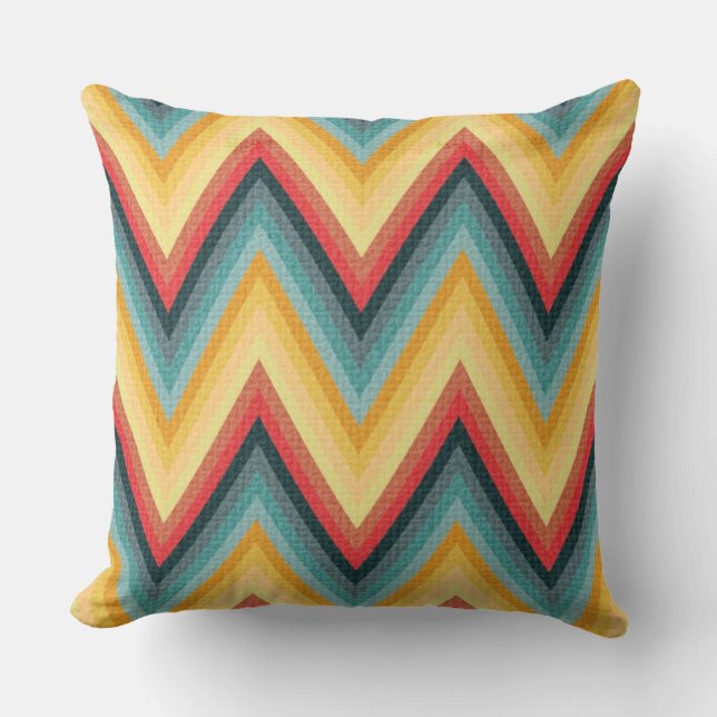 Zig Zag Striped Background 2 Cushion (Front)