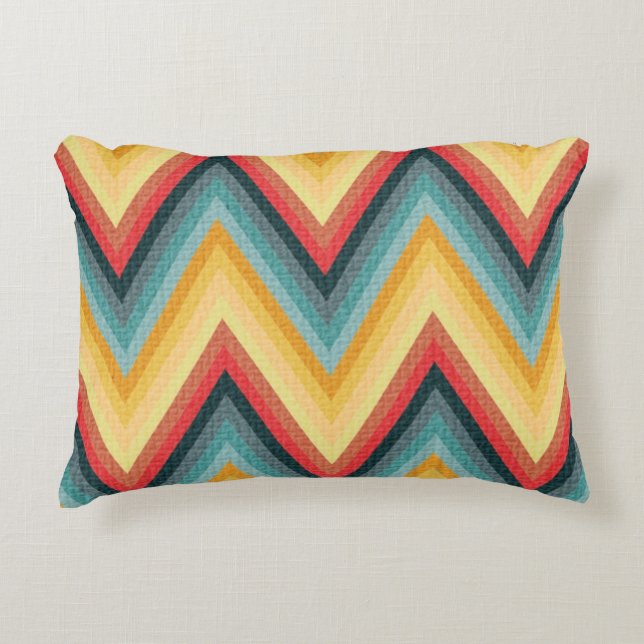 Zig Zag Striped Background 2 Decorative Cushion (Front)