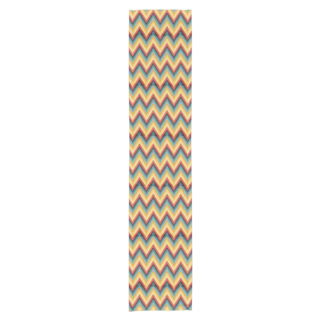 Zig Zag Striped Background 2 Short Table Runner (Front)