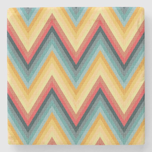 Zig Zag Striped Background 2 Stone Coaster (Front)