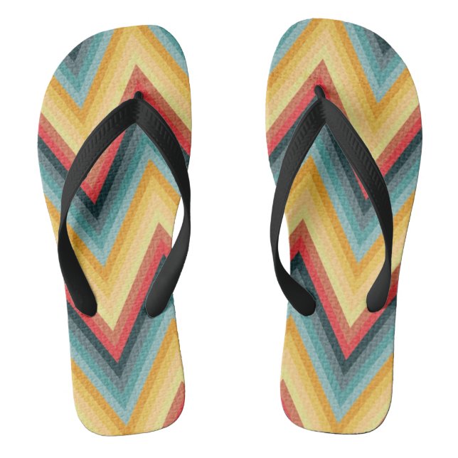Zig Zag Striped Background 2 Thongs (Footbed)