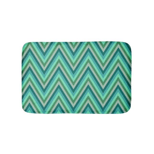 Zig Zag Striped Background Bath Mat (Front)