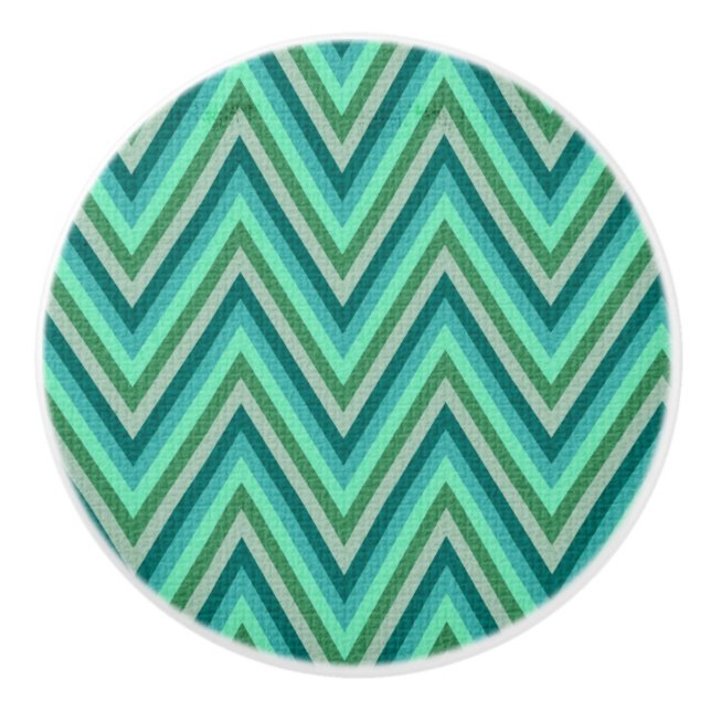 Zig Zag Striped Background Ceramic Knob (Front)