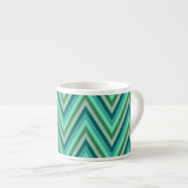 Zig Zag Striped Background Espresso Cup (Front Right)